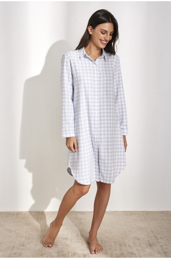 CAMISA DE NOITE MANGA COMPRIDA VICHY