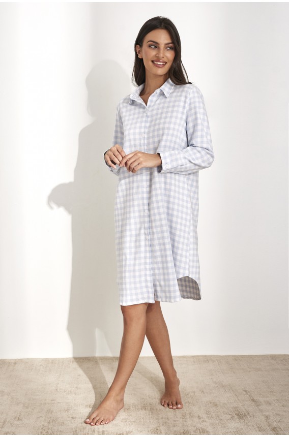 CAMISA DE NOITE MANGA COMPRIDA VICHY