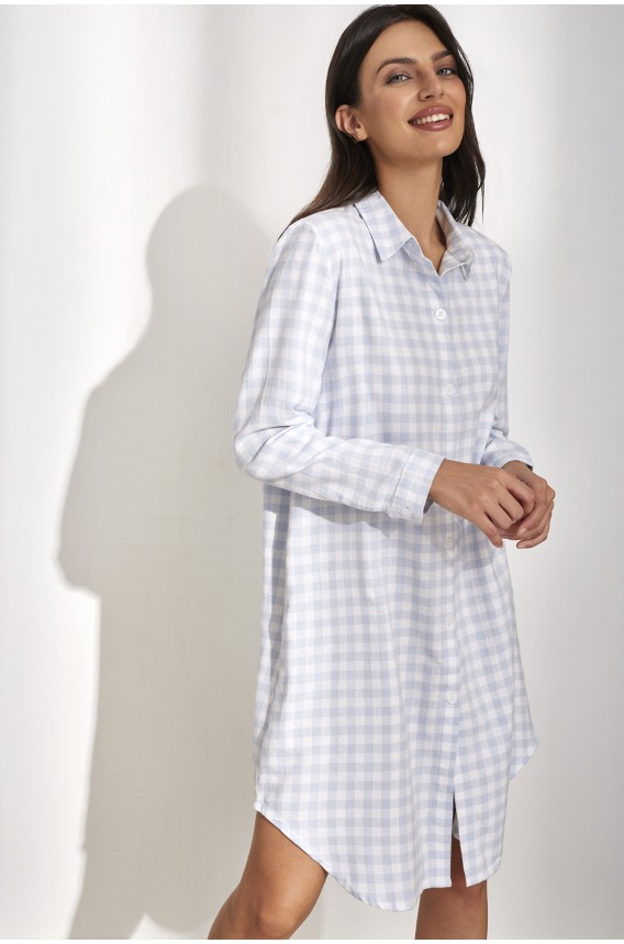 CAMISA DE NOITE MANGA COMPRIDA VICHY