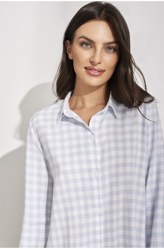 CAMISA DE NOITE MANGA COMPRIDA VICHY