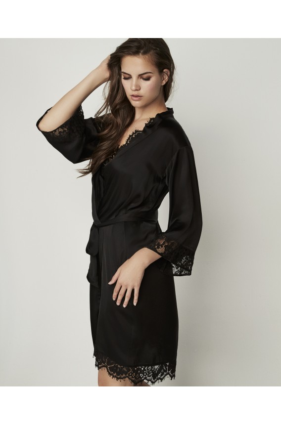 ROBE DE LINGERIE CURTA DE MANGA FRANCÊS