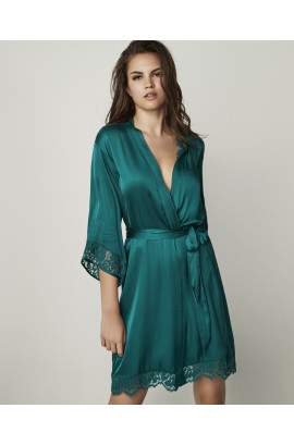 SHORT LINGERIE ROBE FRENCH SLEEVE