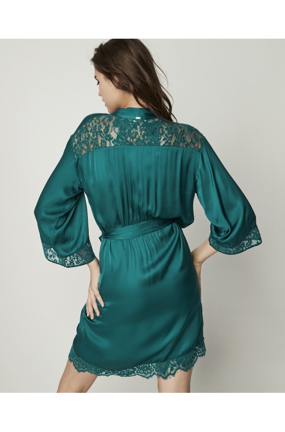 SHORT LINGERIE ROBE FRENCH SLEEVE