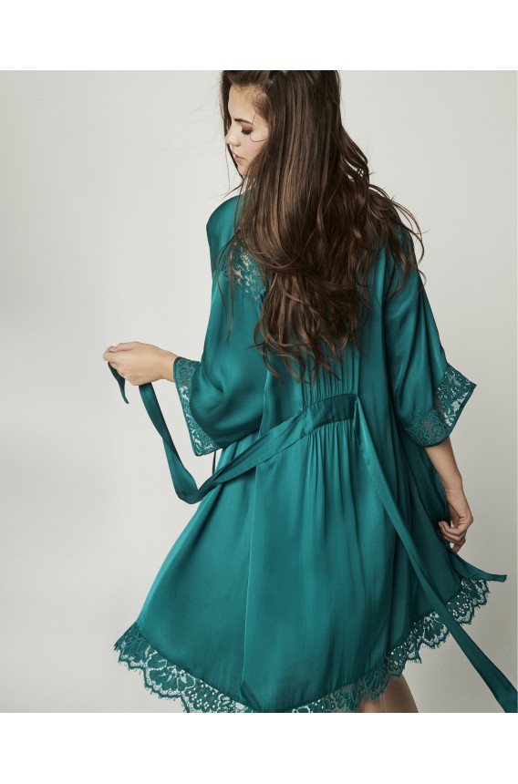 SHORT LINGERIE ROBE FRENCH SLEEVE