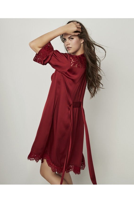 ROBE DE LINGERIE CURTA DE MANGA FRANCÊS