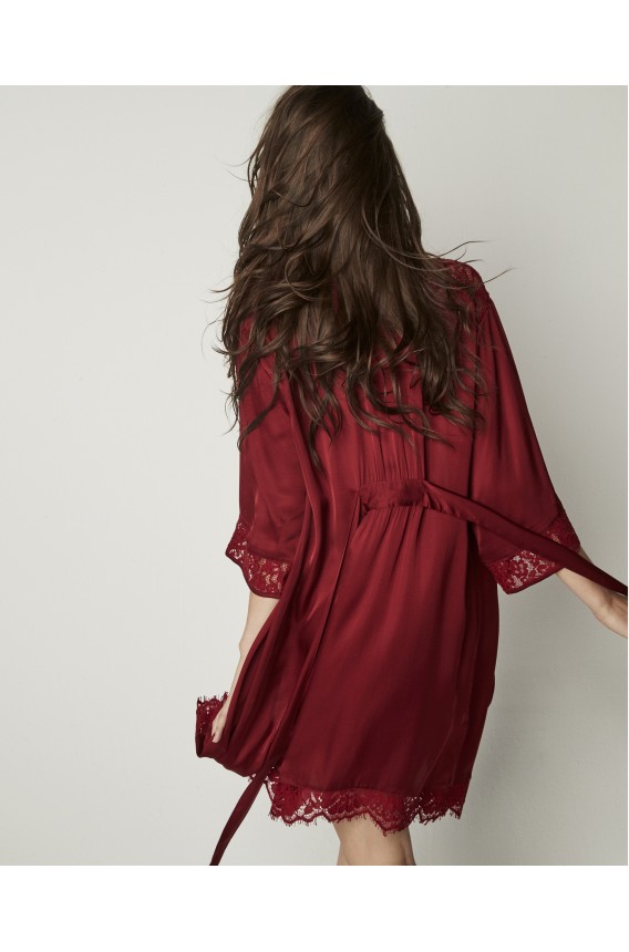 SHORT LINGERIE ROBE FRENCH SLEEVE