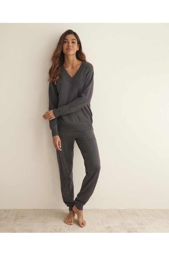 V-NECK KNIT SET