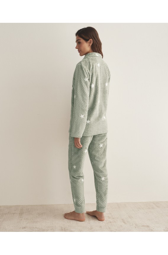 PIJAMA CAMISERO POLAR ESTRELLAS