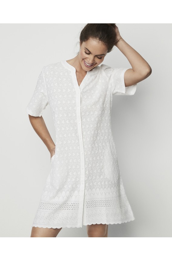 CAMISOLA DE ALGODÃO BORDADA