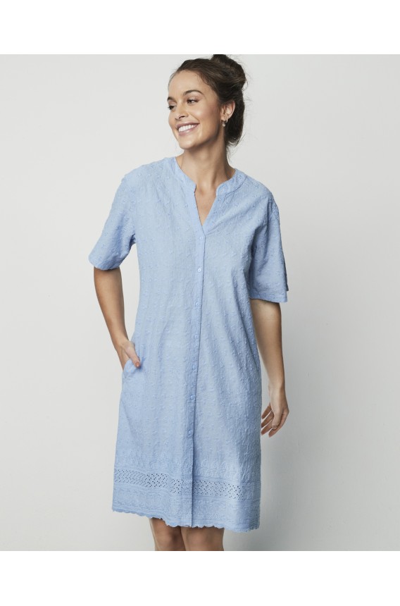 EMBROIDERED COTTON NIGHTGOWN