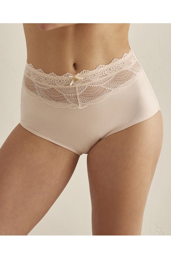 BASIC HIGH WAIST COTTON LACE BRIEF PACK