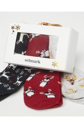 CHRISTMAS SOCKS PACK x 3