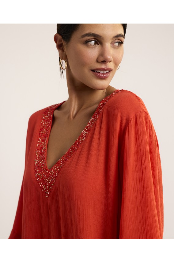 VESTIDO DECOTE EM V