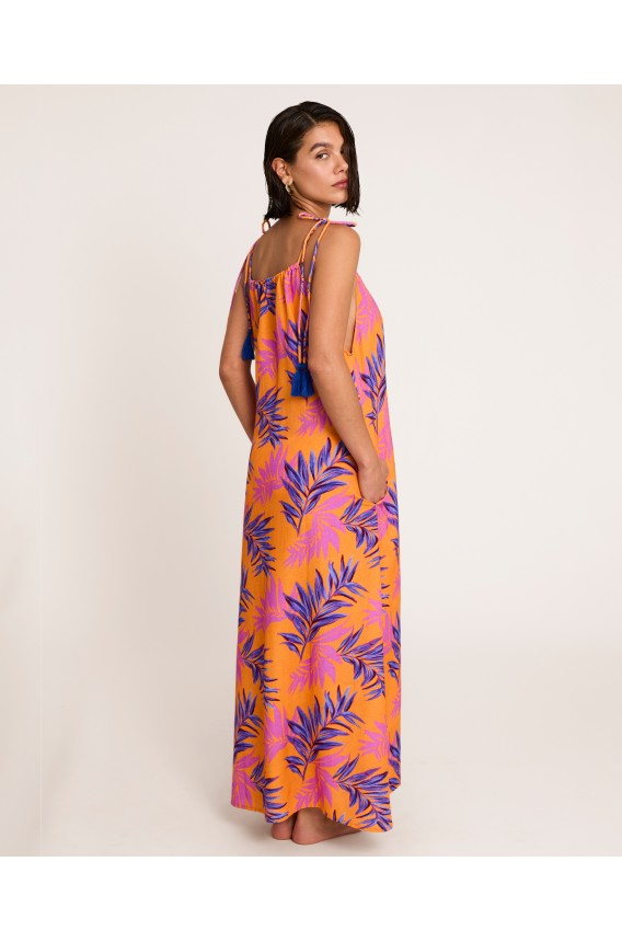 LONG HALTER NECK DRESS