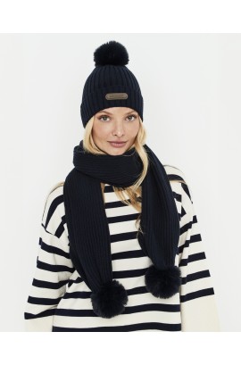 CONJUNTO DE GORRO E CACHECOL COM POMPOM