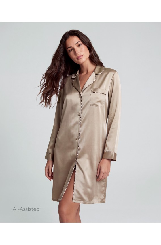 SATIN SHIRT NIGHTDRESS