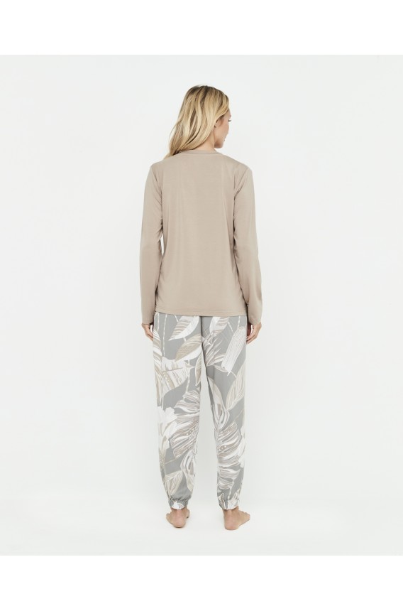 BAMBOO T-SHIRT AND VISCOSE TROUSERS PYJAMA SET