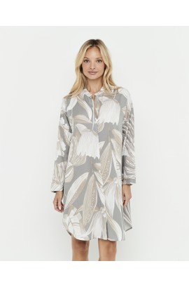 MAO COLLAR BUTTONED NIGHTDRESS