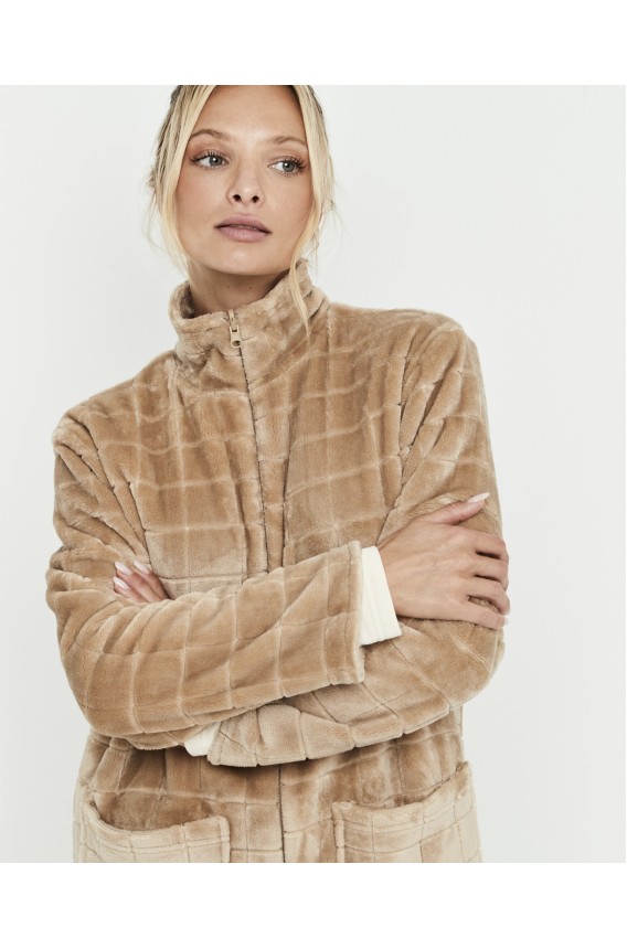 REVERSIBLE ZIP-UP ROBE