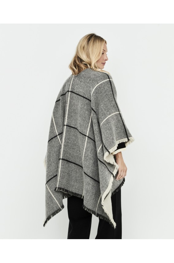 PONCHO CUADROS BITONO