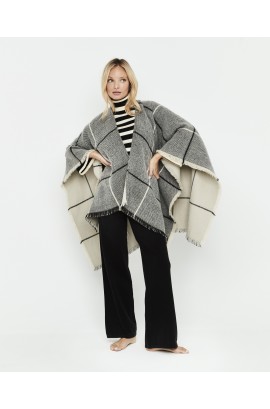 PONCHO CUADROS BITONO