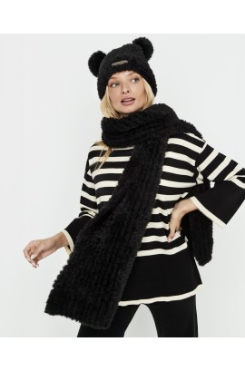 CONJUNTO DE GORRO E CACHECOL COM 2 POMPONS