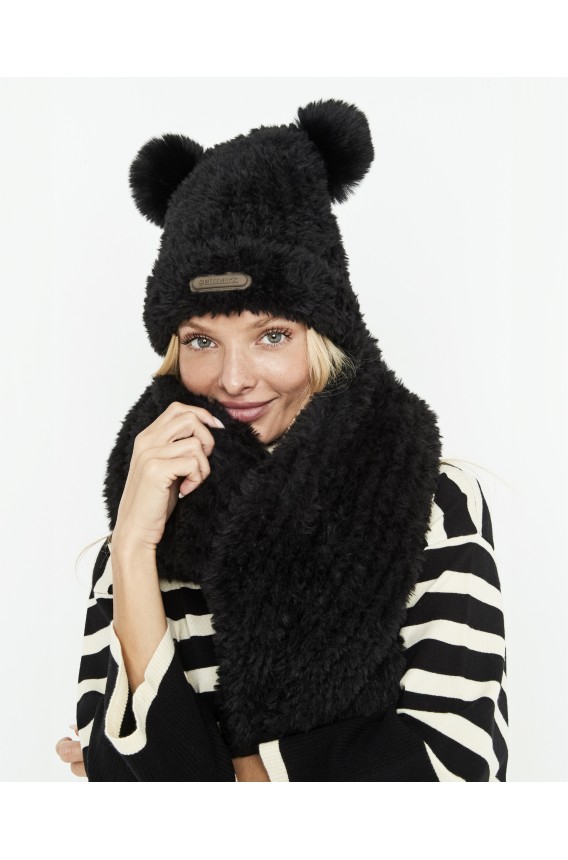 CONJUNTO DE GORRO E CACHECOL COM 2 POMPONS
