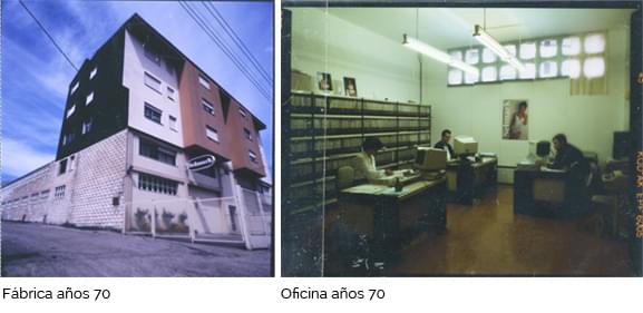 Fábrica y oficina en los años 70.